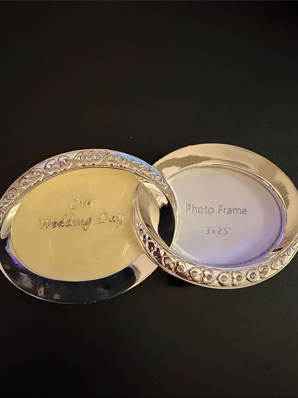 Our Wedding Day Silver Oval Double Photo Frame